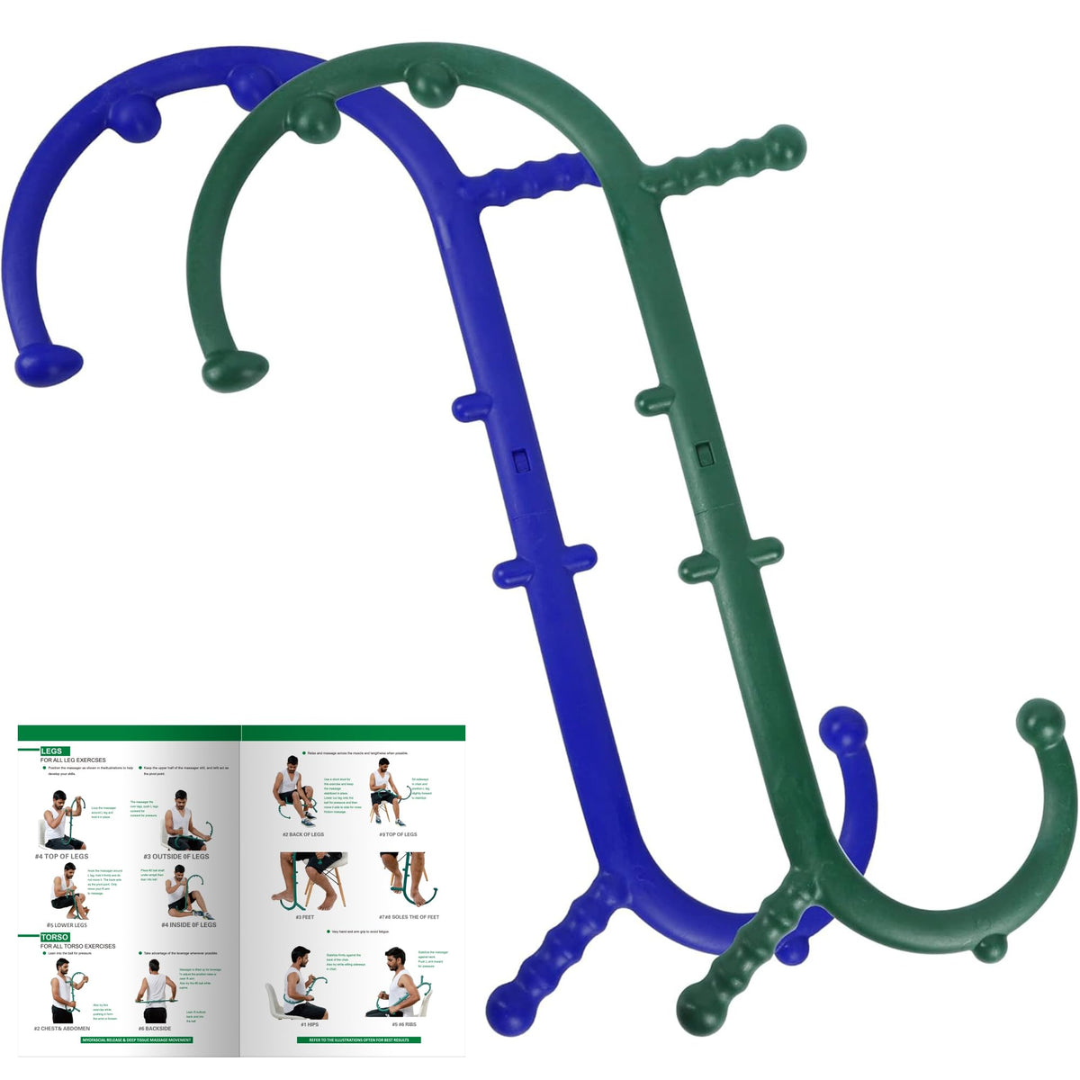 Shrdaepe trigger point cane assembled for full-body self-massage and knot relief.