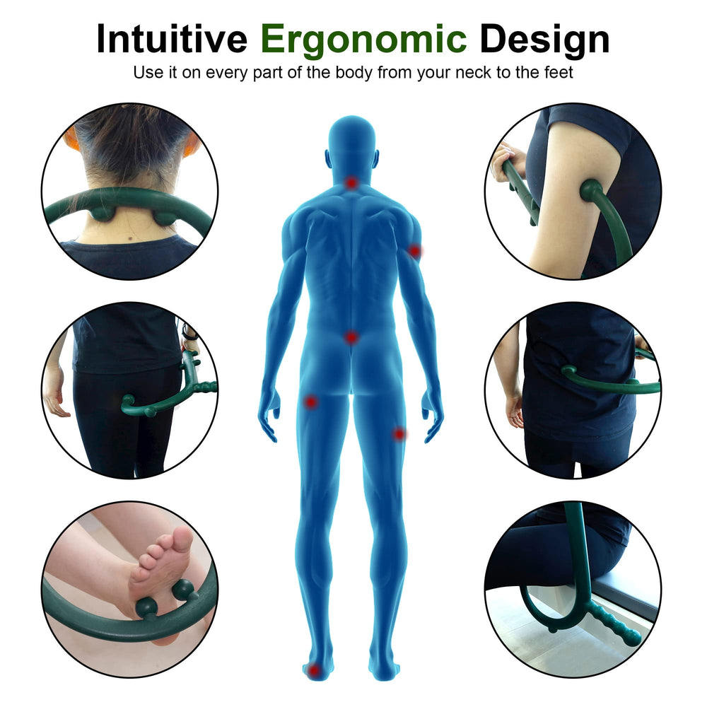 Shrdaepe trigger point cane used on legs and feet after workouts for relief.
