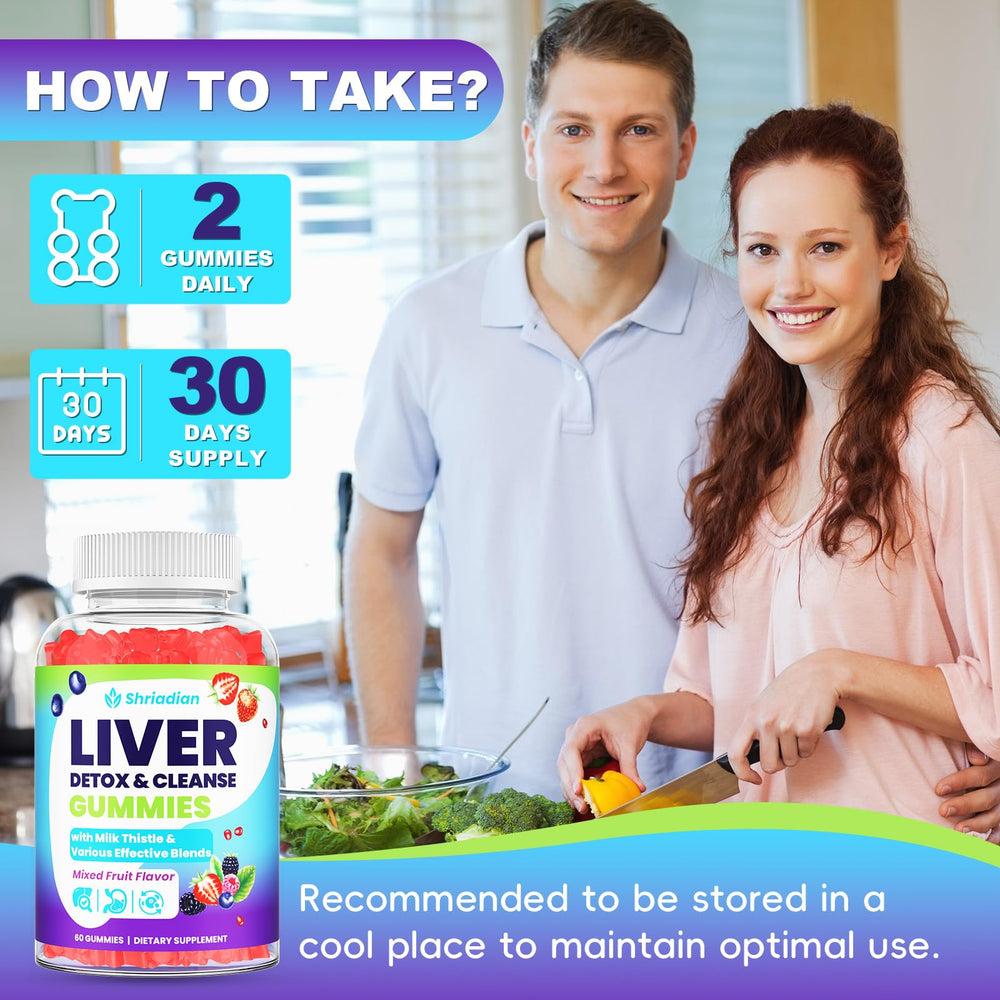 Shriadian Liver Detox Gummies mixed fruit flavor suggests sugar-free enjoyment