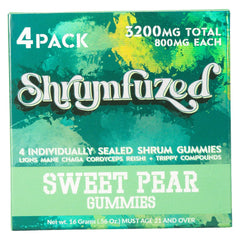 Shrumfuzed nootropic gummy bottle side showing tamper-evident packaging for safety