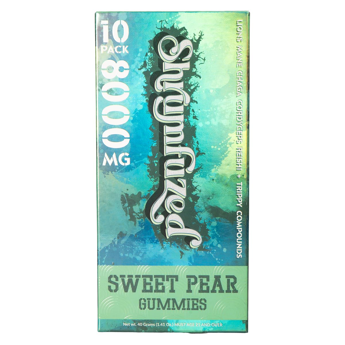 Shrumfuzed nootropic gummy hero shot with pear flavor for sensory appeal