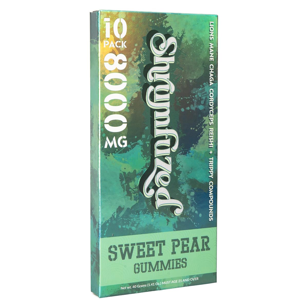 Shrumfuzed nootropic gummy pack highlighting texture and chewability