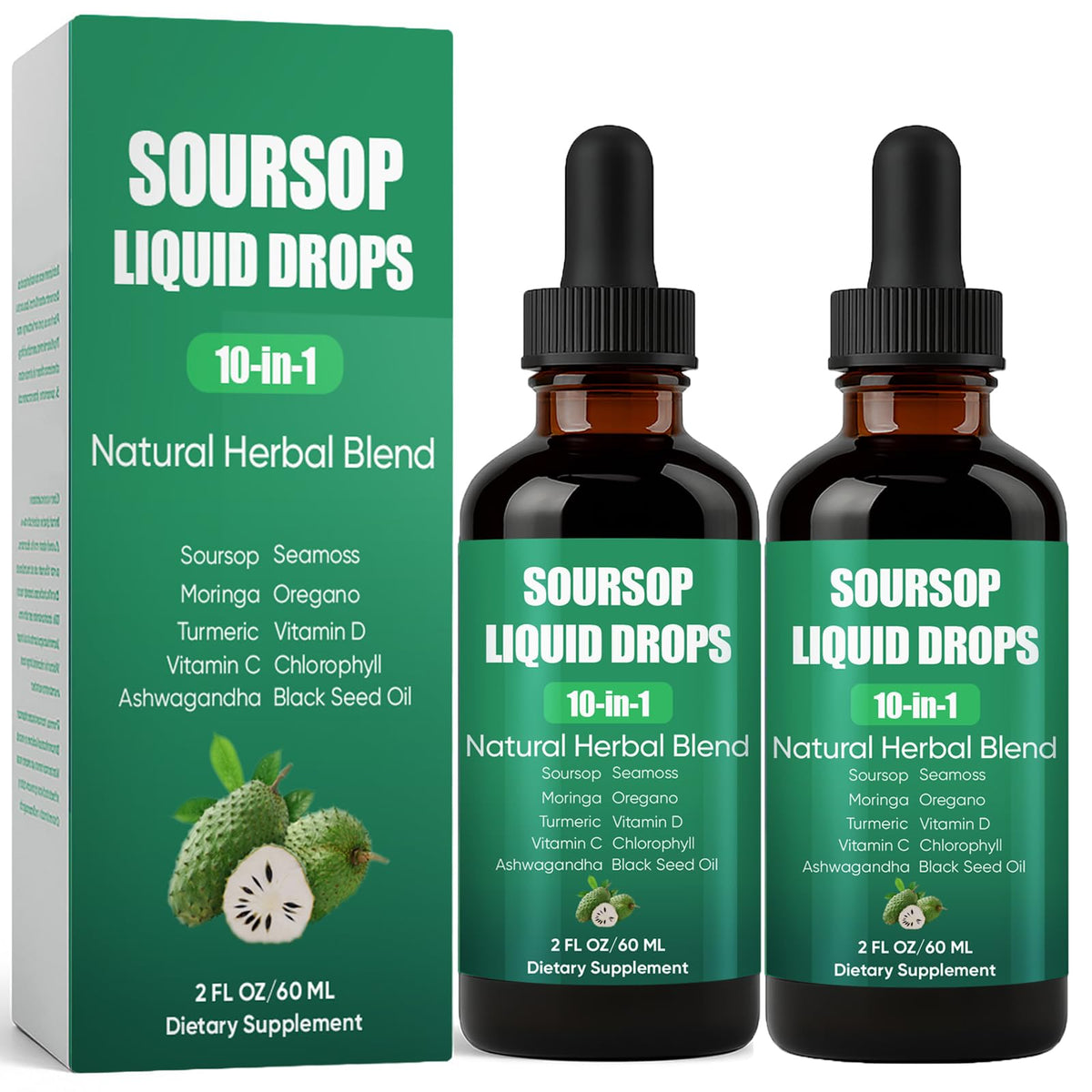 Shwfhi Soursop 10-in-1 Drops bottle for daily energy support.