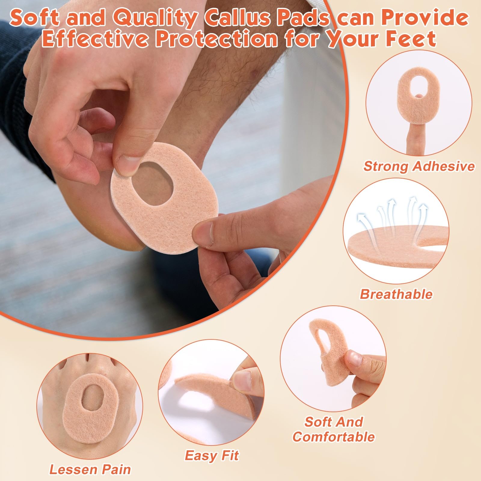 Shynek strong adhesive foot pads stay securely in place throughout the day.