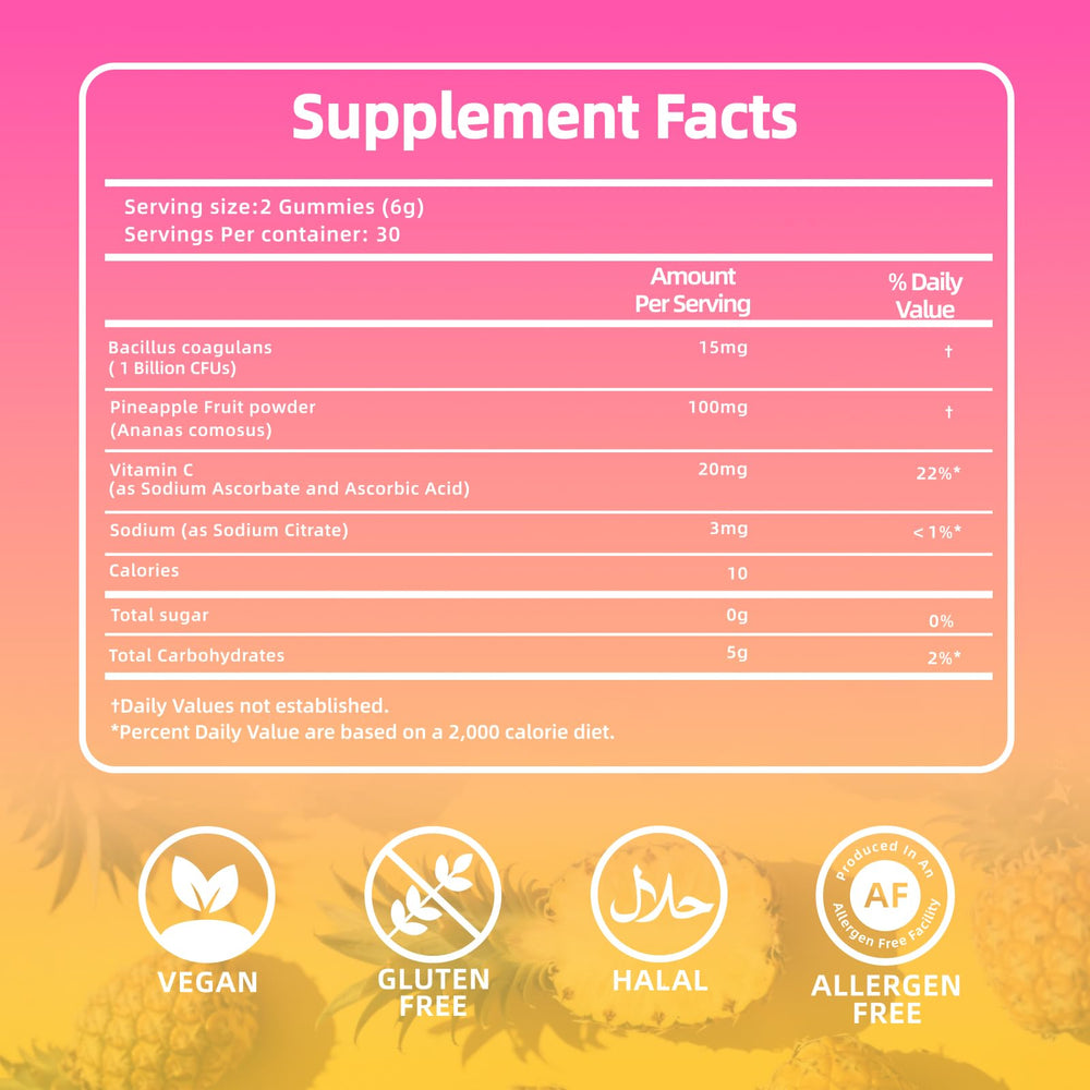 Closeup of Shytrouy gummies with pineapple flavor for easy daily wellness.