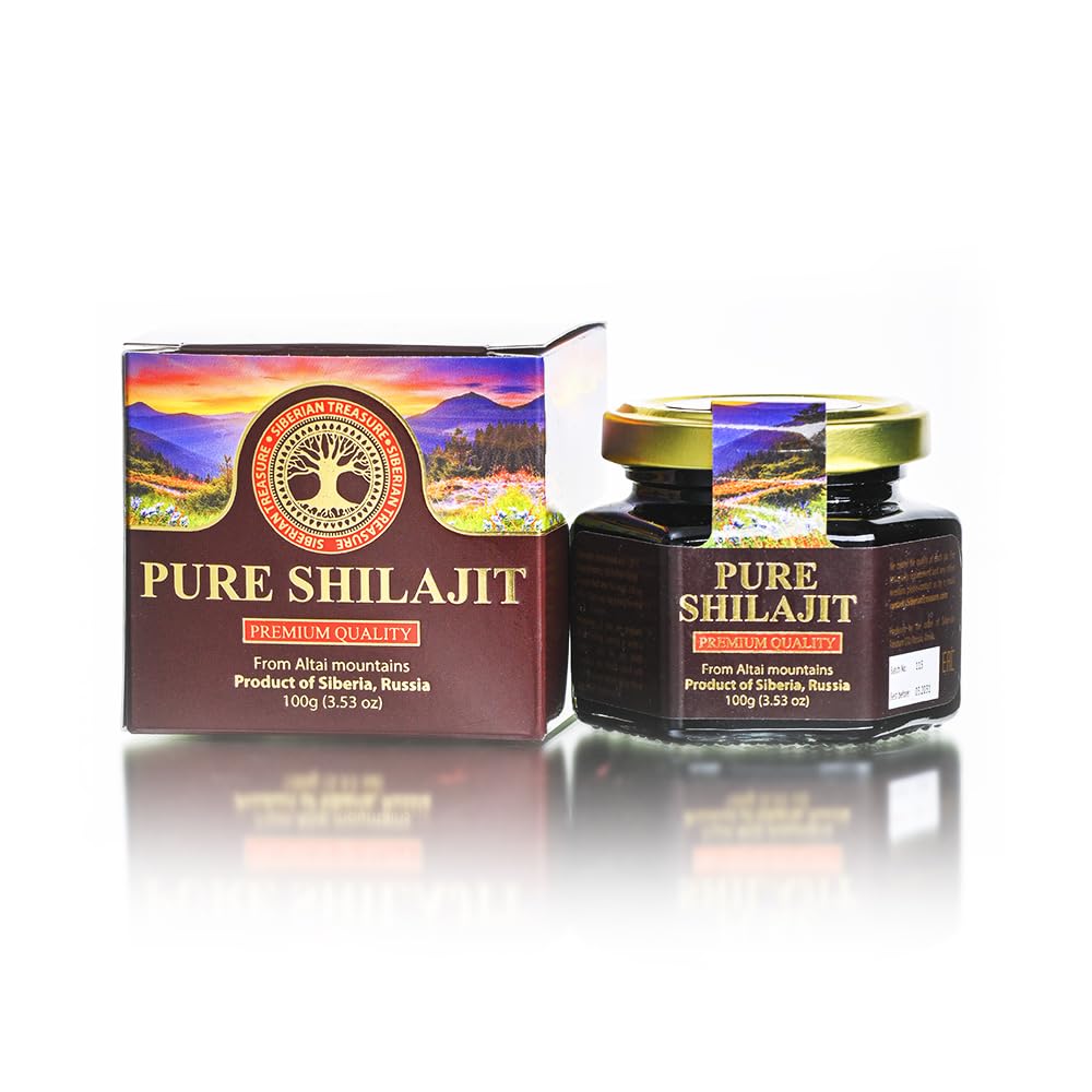 Siberian Treasure Pure Shilajit Resin jar, premium quality for daily rituals.