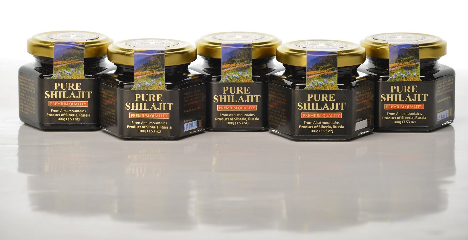 Siberian Treasure Shilajit Resin in spoon ready to mix.