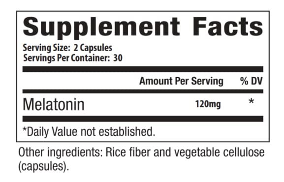 SIERRA LIFE SCIENCES melatonin packaging image highlighting 30 servings per bottle