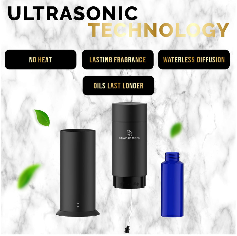 Signature Scents luxury diffuser with status indicators for simple, worry-free operation.