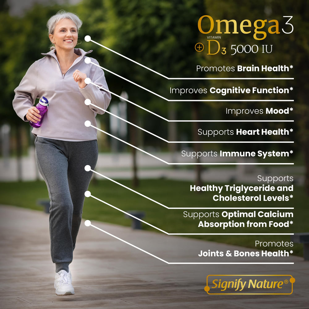 SIGNIFY NATURE Omega-3 label detail highlights purified oil and ratios