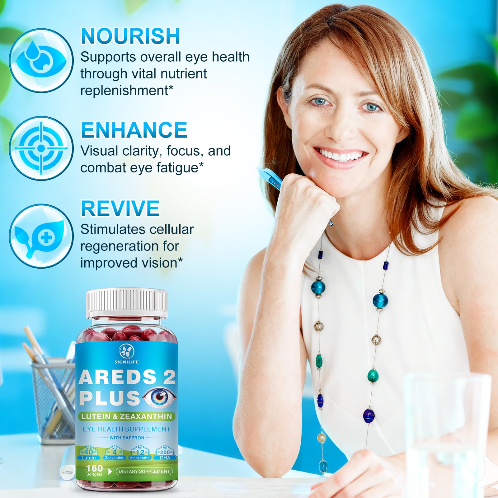 Signilife astaxanthin capsules illustrating antioxidant protection
