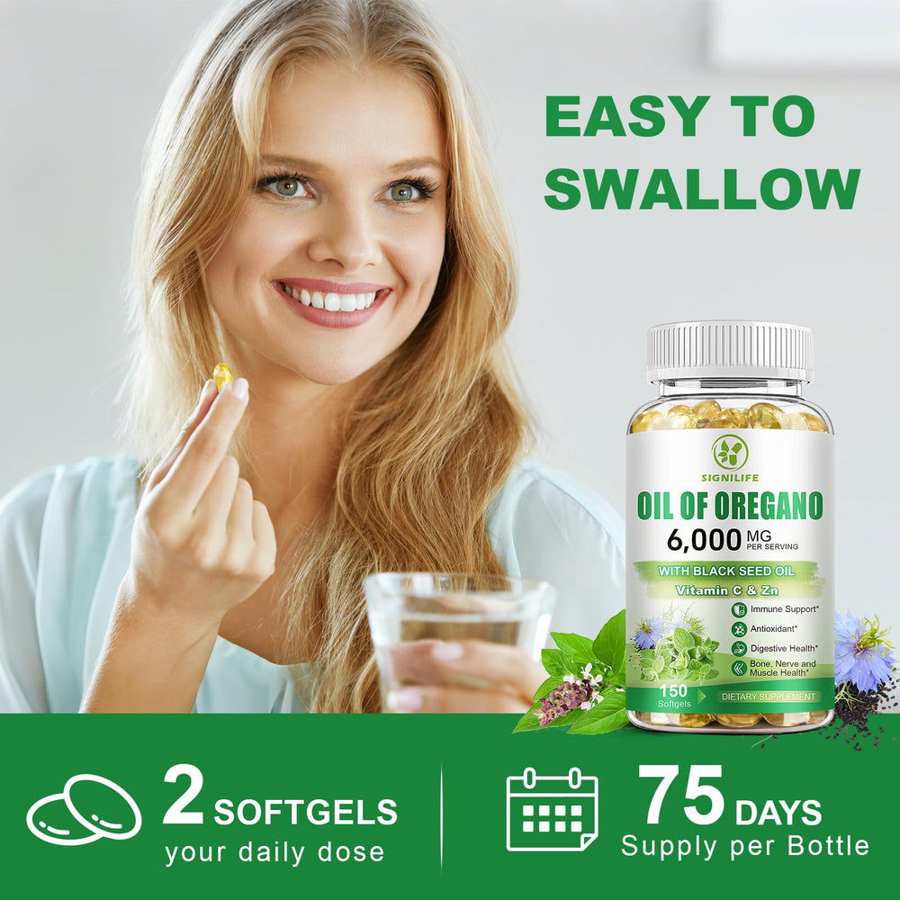 Signilife 150 softgels packaging conveys value and 75-day supply.