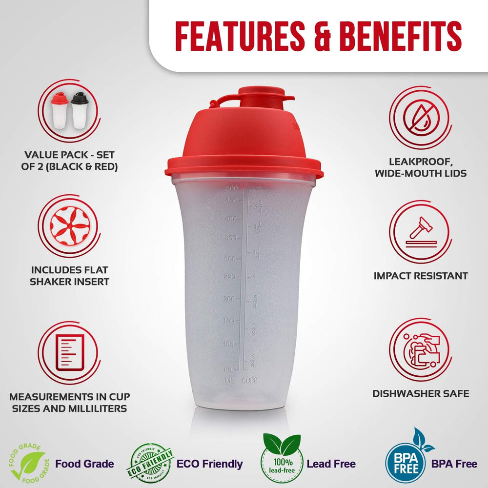 SIGNORA WARE shaker bottle clear body with lid highlights BPA-free plastic and easy cleaning