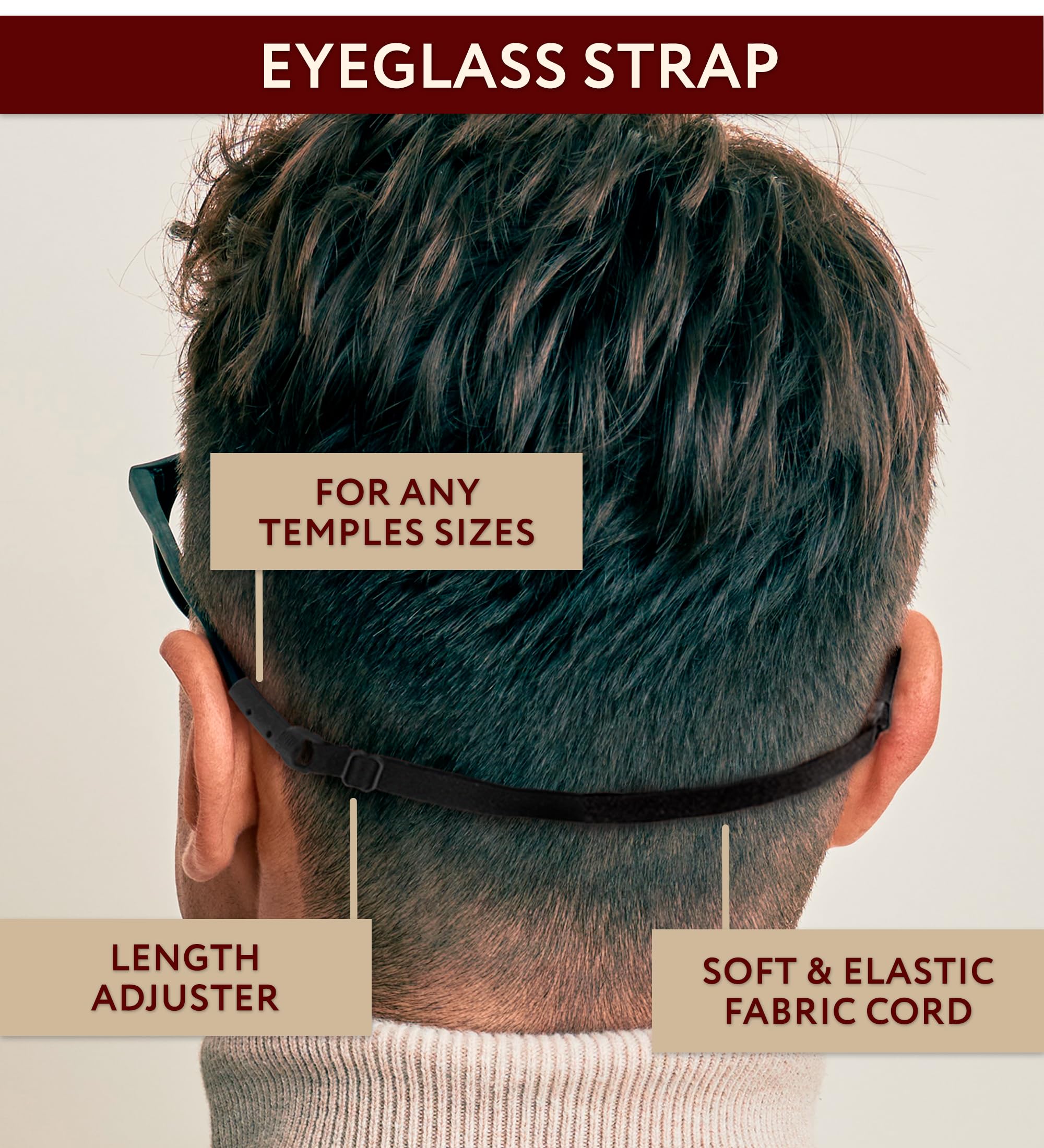 SIGONNA glasses strap included in black for added stability