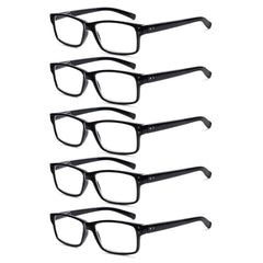 sigvan 5-pack reading glasses with black frames for easy on-the-go reading