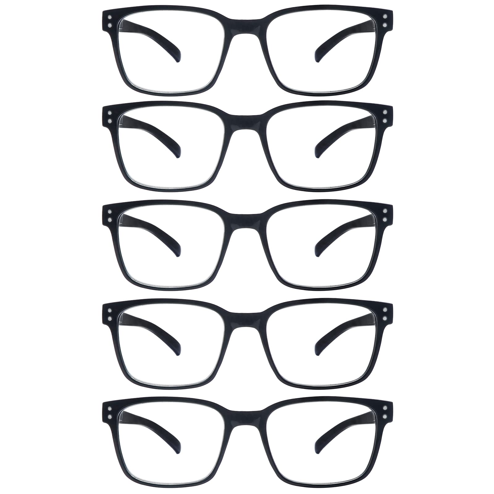 SIGVAN blue light blocking reading glasses, square frame, front view for screen clarity.