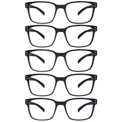 SIGVAN blue light blocking reading glasses, square frame, front view for screen clarity.