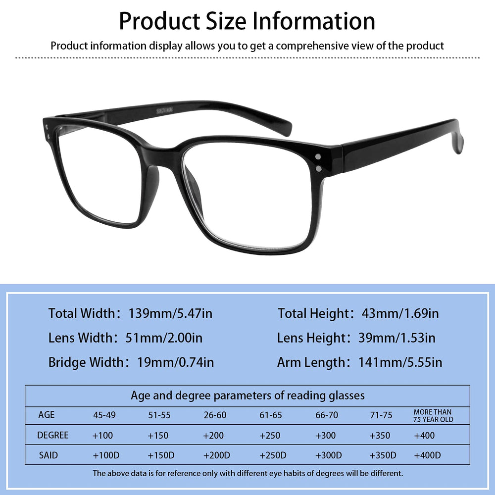 SIGVAN blue light blocking reading glasses, square frame, side view for extended wear comfort.
