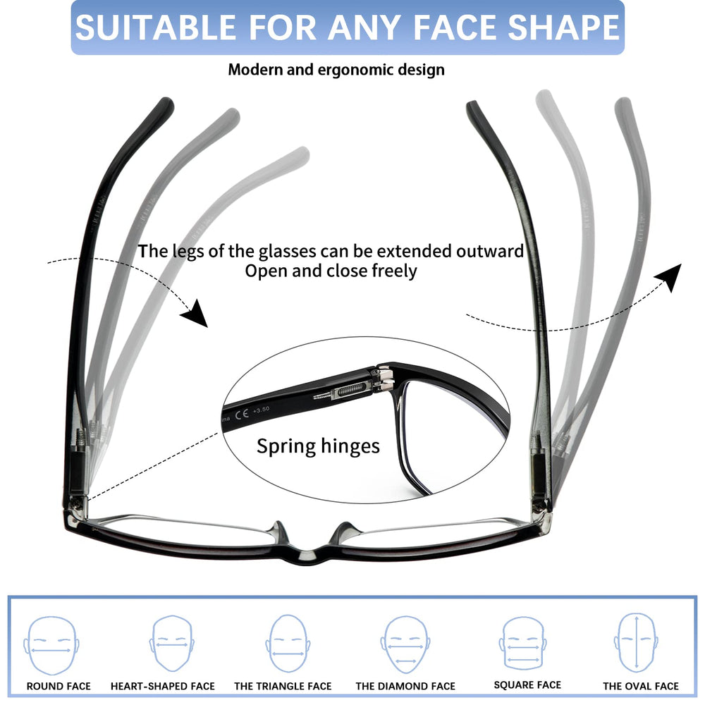 Sigvan blue light reader with UV400 protection for glare reduction.