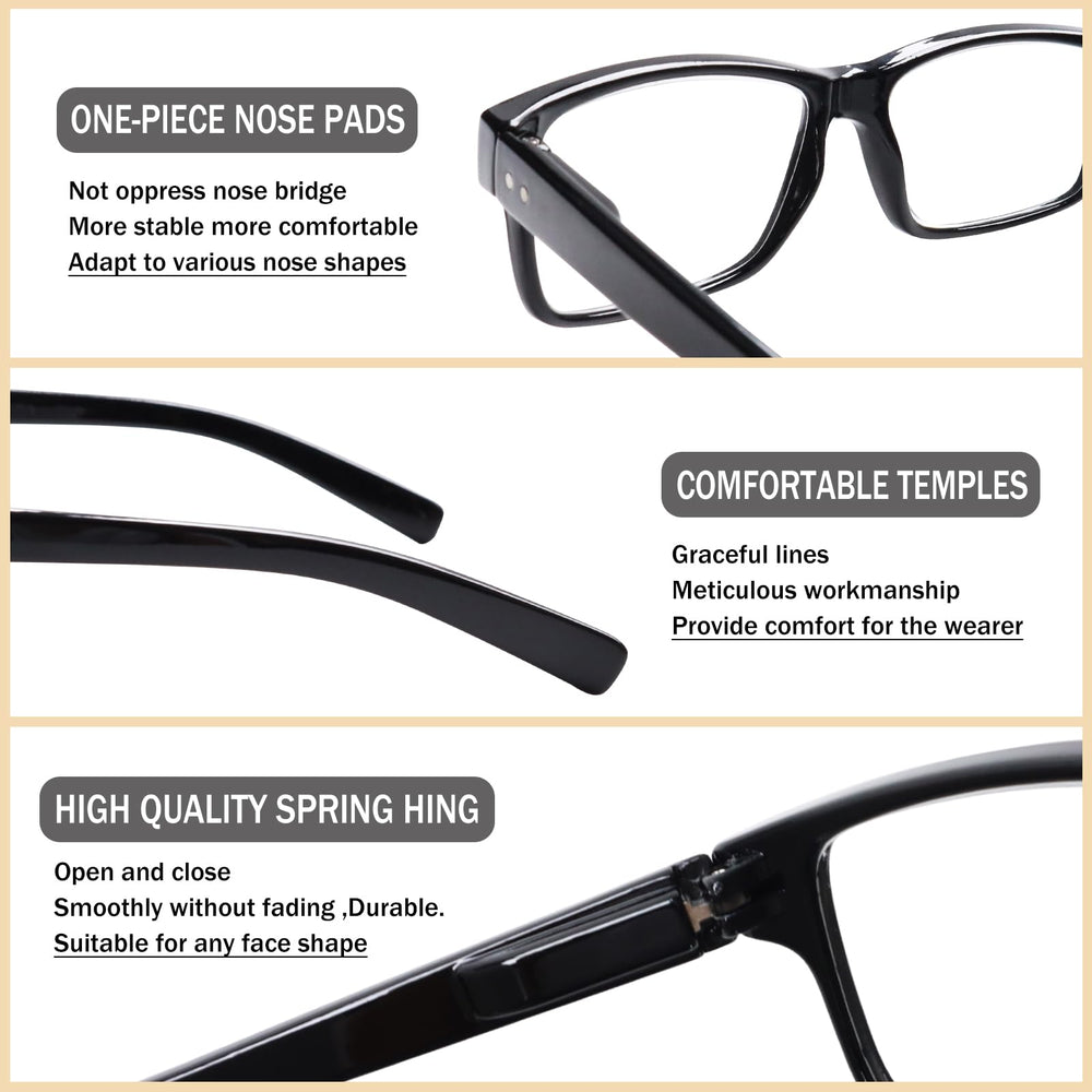 sigvan classic black square frames for daily reading