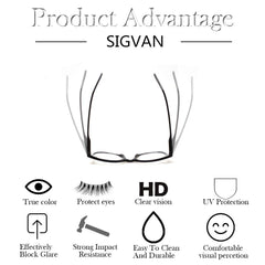 SIGVAN close-up of crystal-clear lenses for easy, sharp reading
