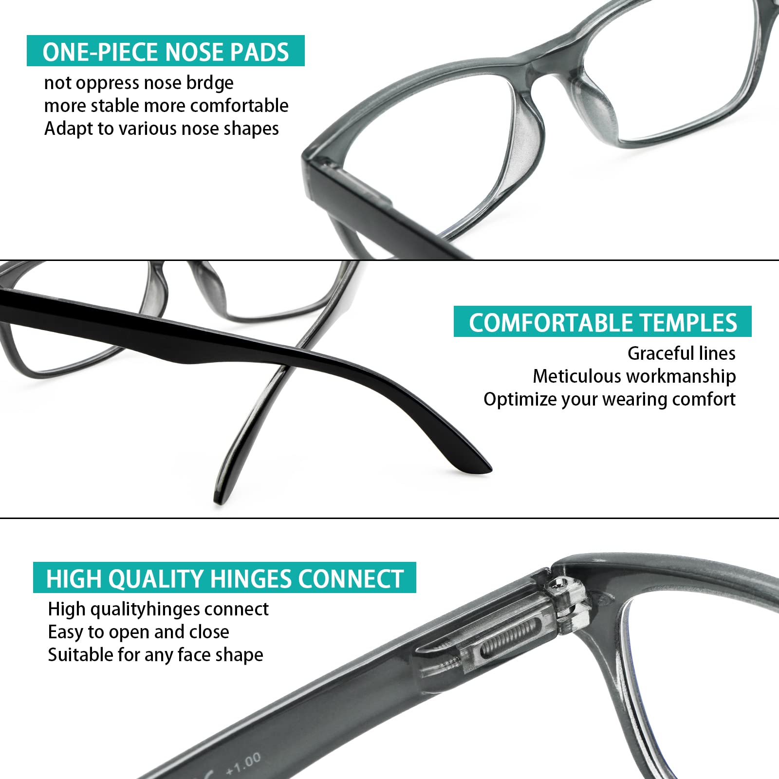 SIGVAN spring hinge frames provide a comfortable, flexible fit all day