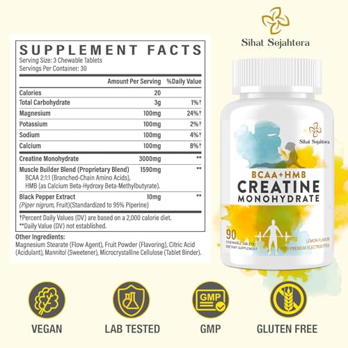 Sihat Sejahtera lemon-flavor chew tablets close-up, sugar-free and tasty.