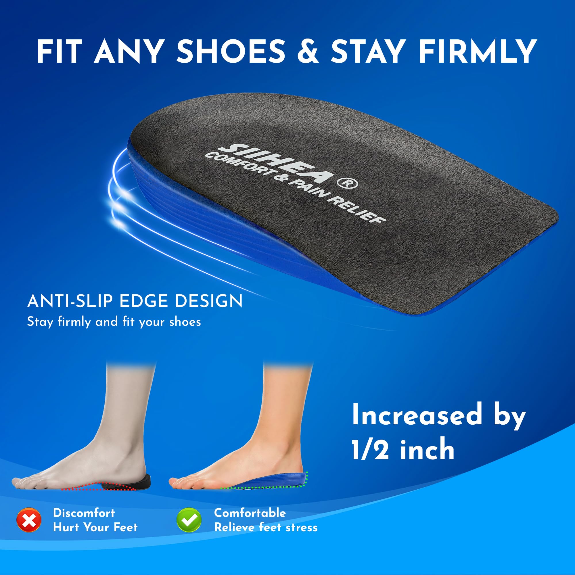 SIIHEA heel pads fit most shoe types for versatile wear across activities.