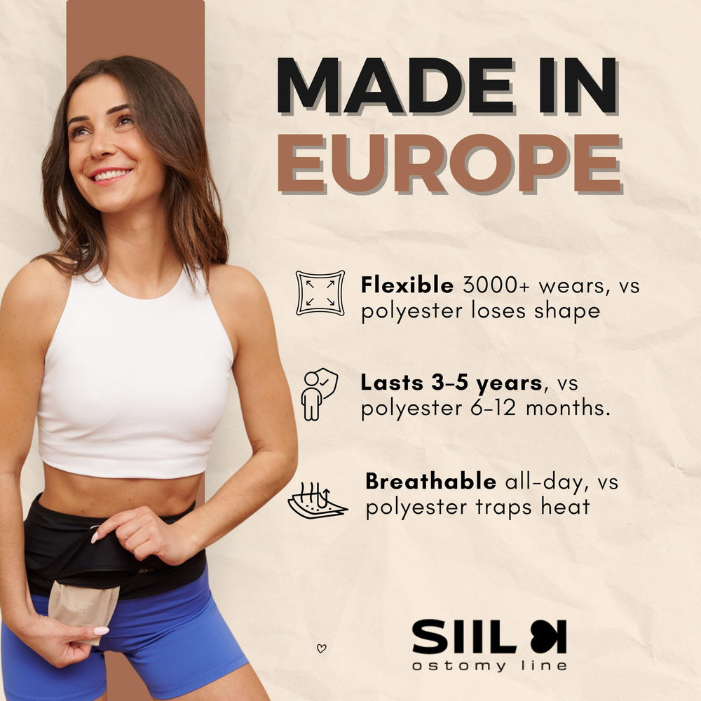 SIIL ostomy belt with hidden zipper for easy pouch access