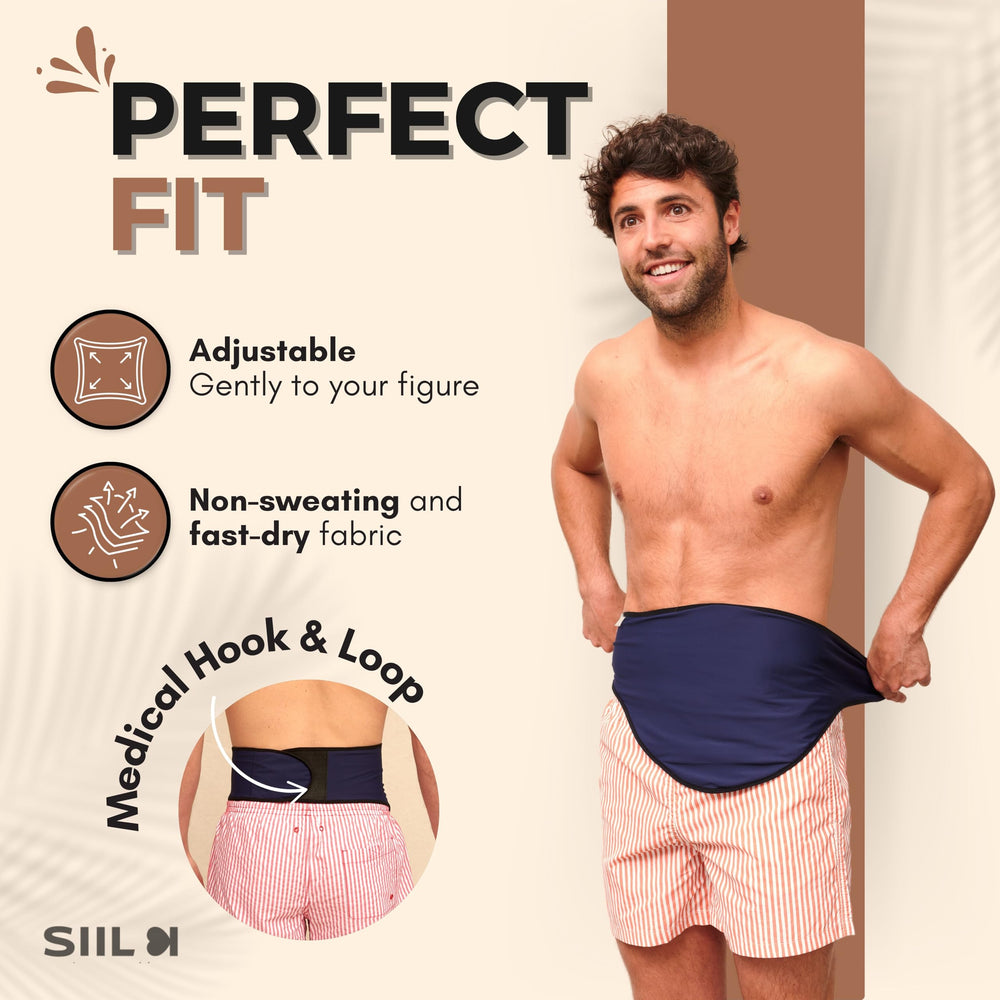 SIIL one-size ostomy belt with soft non-slip closure