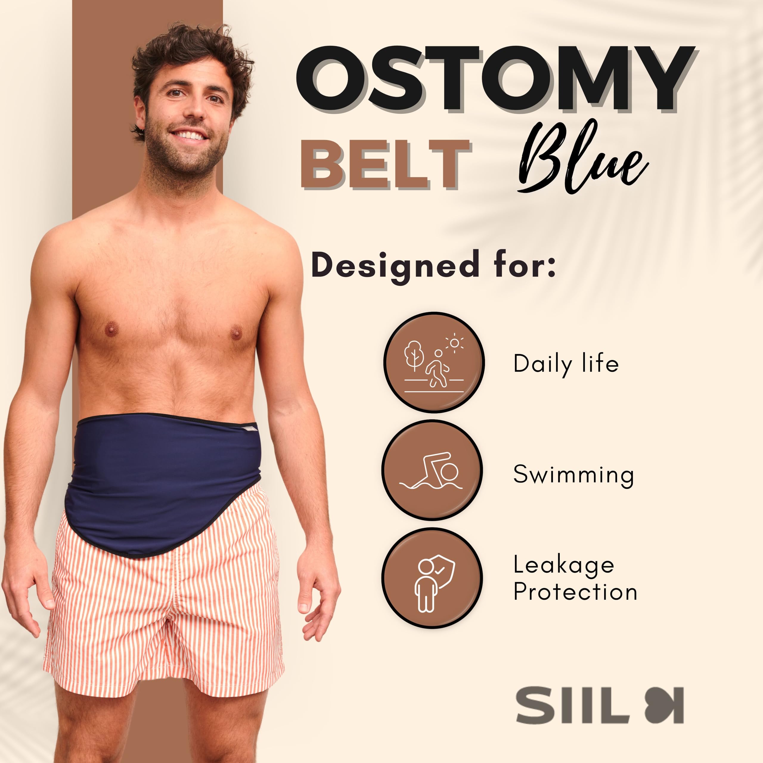 SIIL ostomy belt swim-ready with moisture-wicking fabric