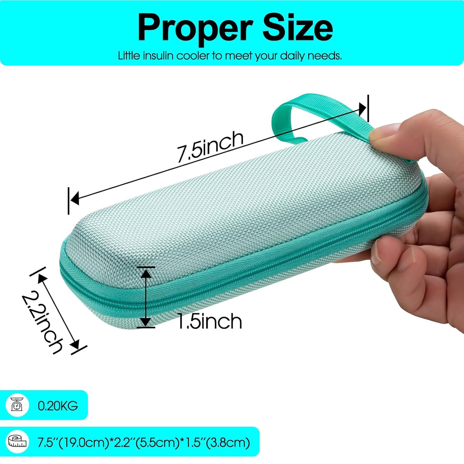 Sijidou estuche verde, espacio para dos plumas de insulina y accesorios.