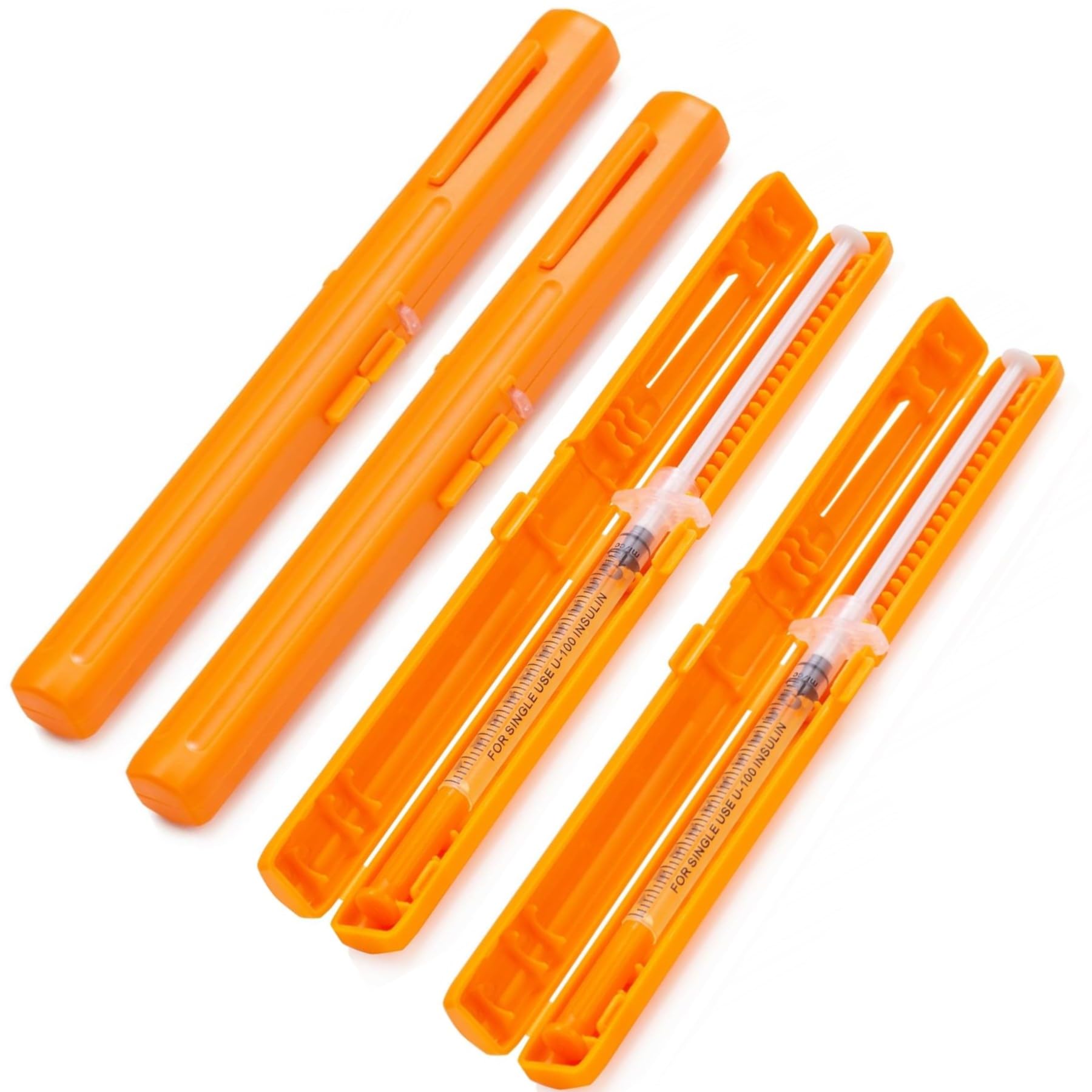 Estuche sijidou naranja para insulina con cierre seguro, ideal para viajar