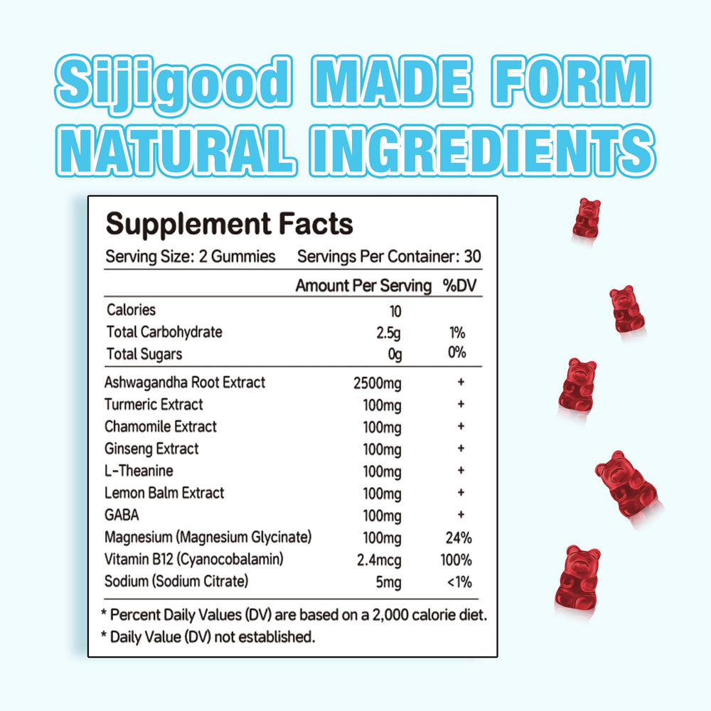 Sijigood Ashwagandha Gummies berry close-up highlighting tasty mixed berry flavor.