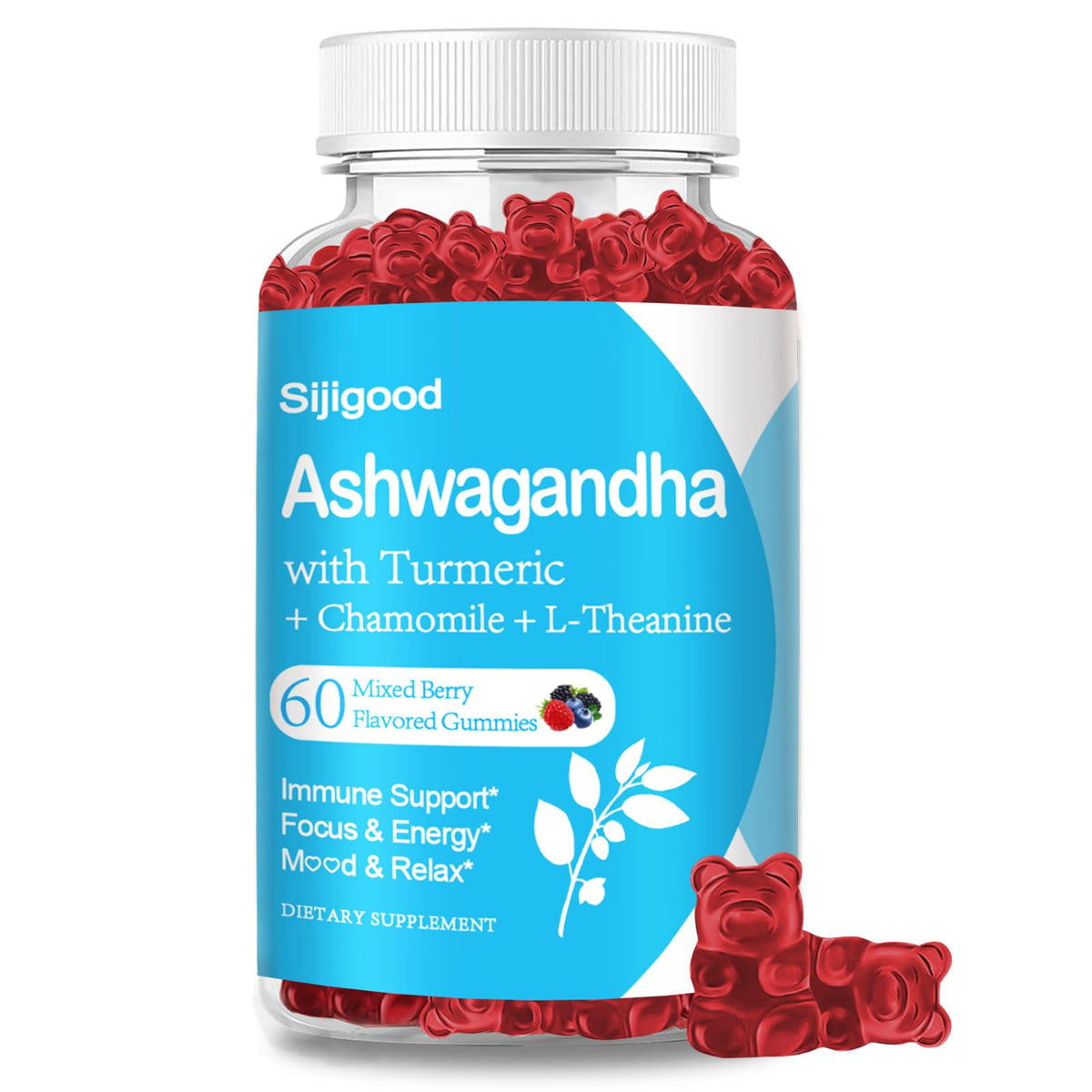 Sijigood Ashwagandha Gummies bottle for easy daily balance.