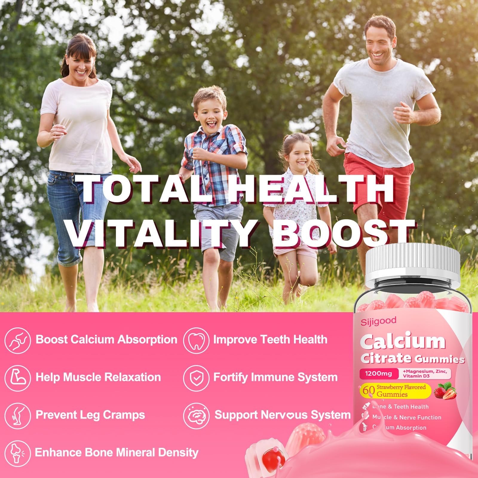 Sijigood bone and teeth health visual reinforces strong daily support