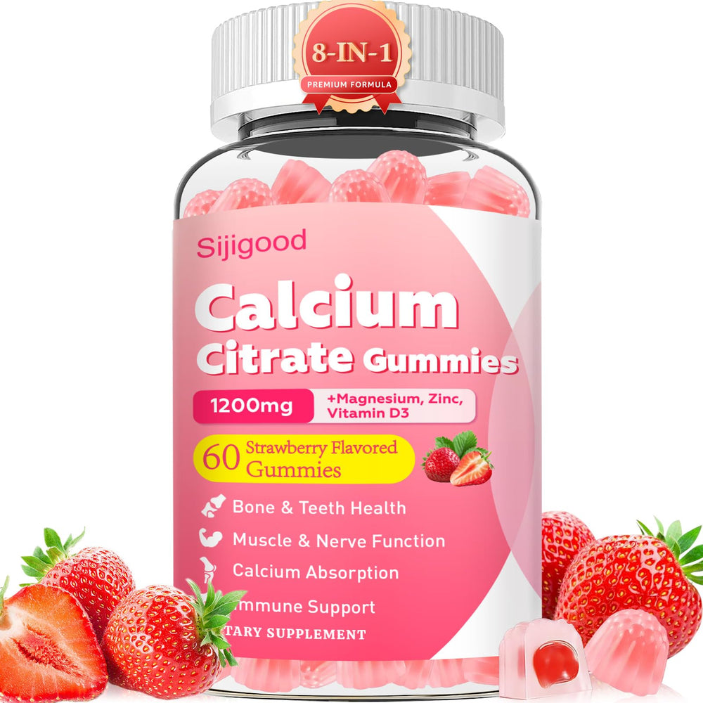 Sijigood Calcium Citrate Gummies 1200mg bottle for daily bone support.