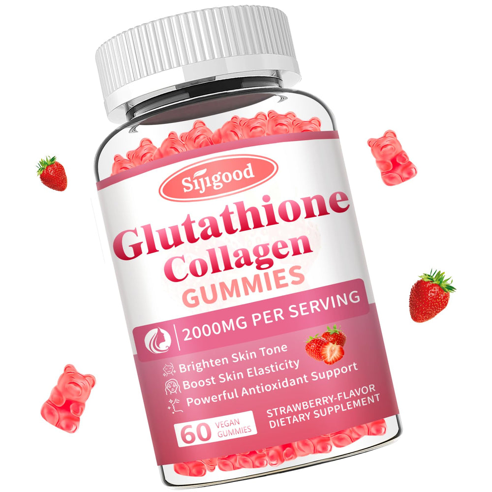 Sijigood Glutathione Collagen Gummies packaging promotes daily skin care support.
