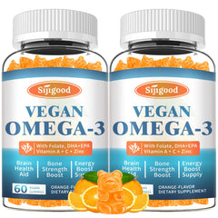 Sijigood Omega-3 Gummies algae oil bottle — sustainable source may support daily brain and eye function.