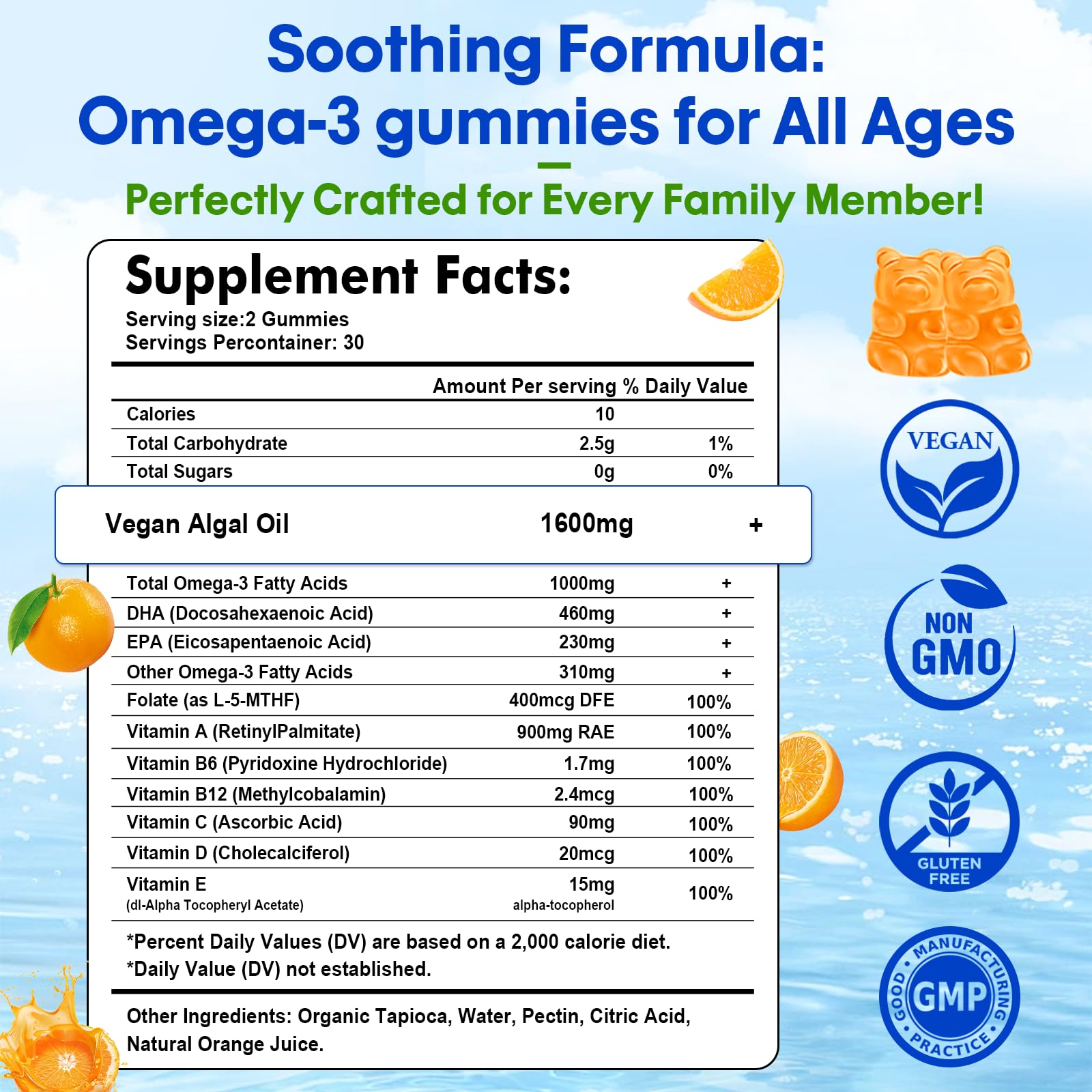 Sijigood Omega-3 Gummies DHA-EPA balance — vegan formula for cognitive and immune support.