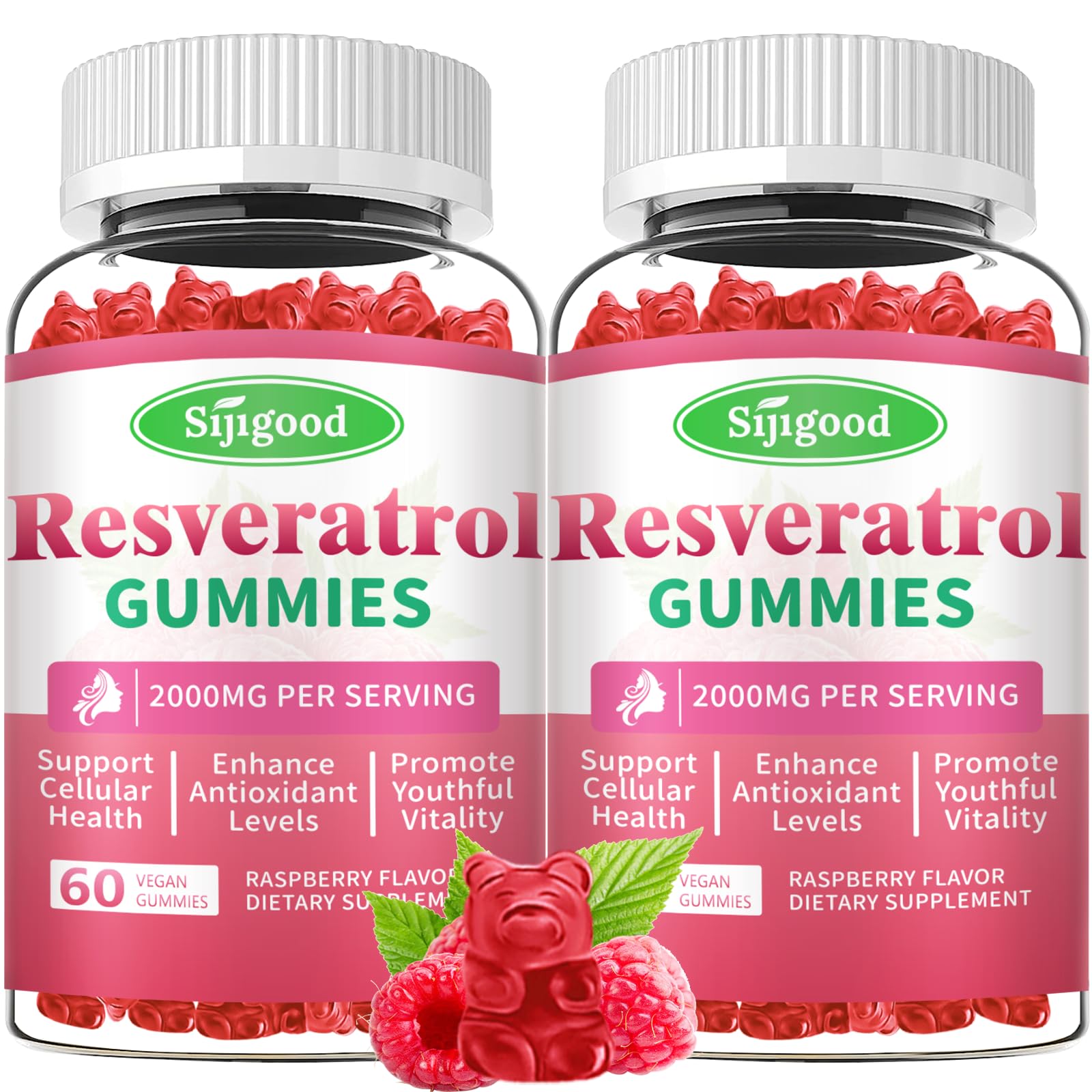 Sijigood resveratrol gummies bottle highlighting antioxidant support