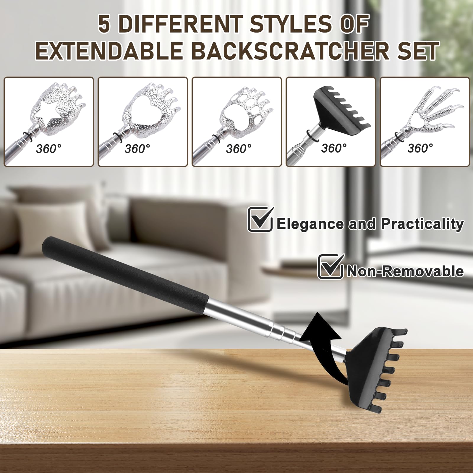 Soft rubber grip on the SIKEMAY back scratcher ensures comfortable use.