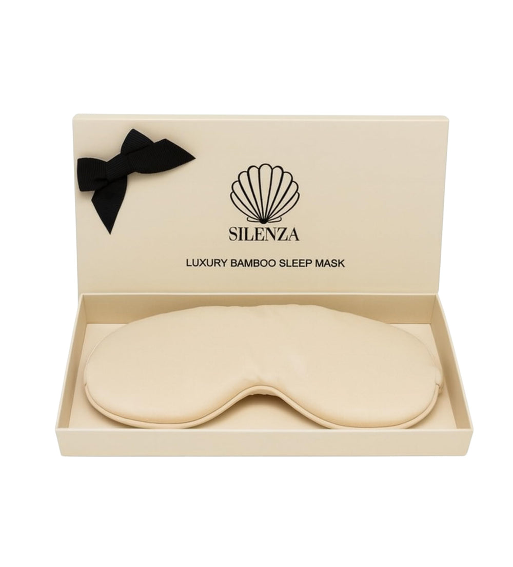 Silenza sleep mask in premium packaging, ideal for gifting.