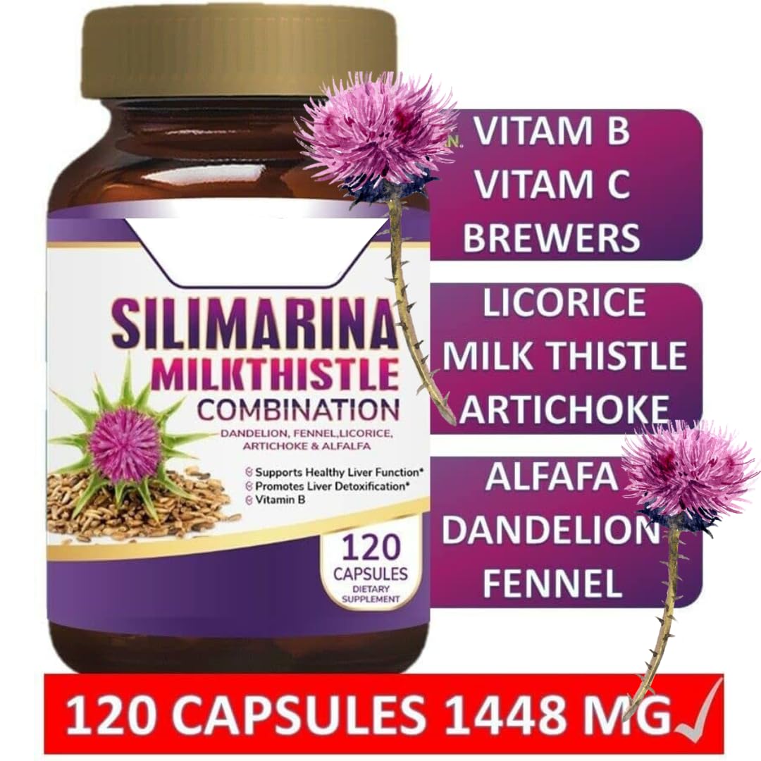 Silimarina label front showing organic ingredients and clear daily-use guidance