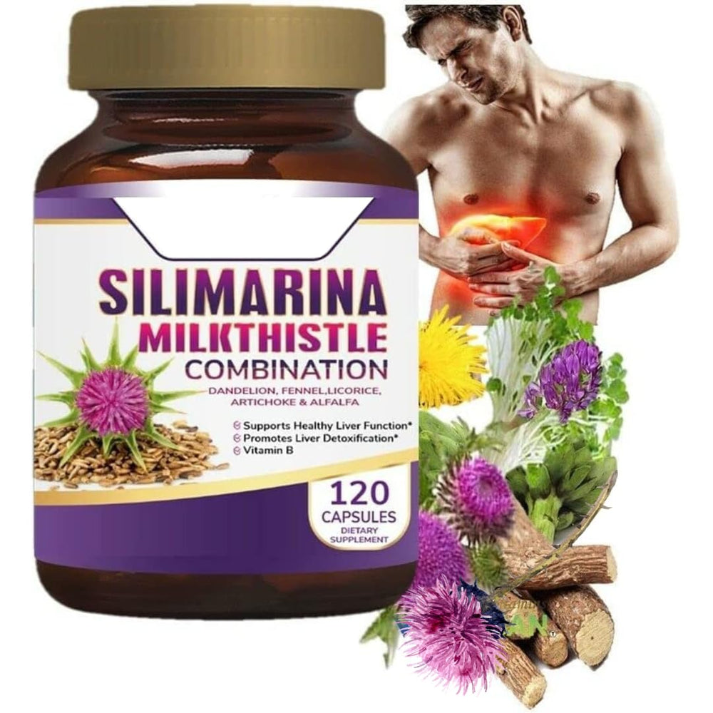 Silimarina liver support bottle with a natural herbal blend for daily liver care