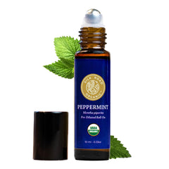 Silk Road Organic Menta Rodillo 10 ml, alivio rápido del malestar estomacal.