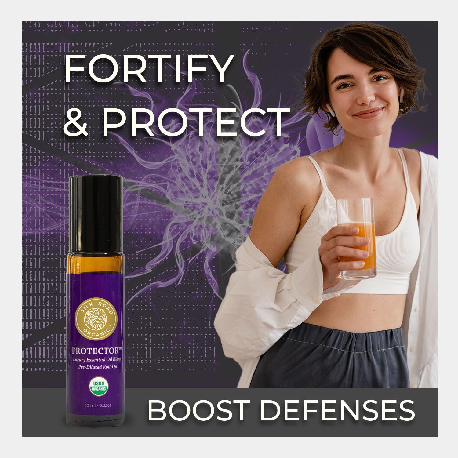 Cinnamon bark, clove, lemon, and rosemary in Silk Road Protector blend.