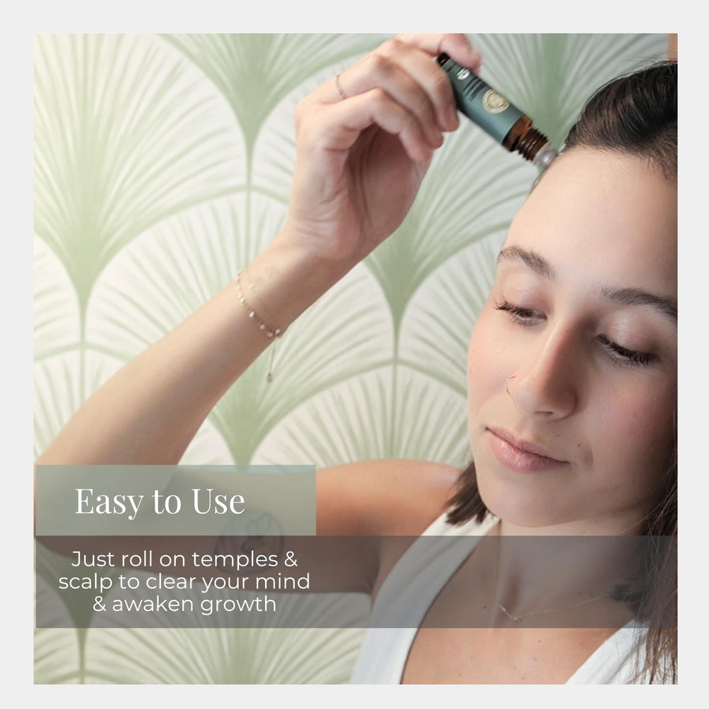 Silk Road Organic rosemary-jojoba-roll-on on hand for quick use.