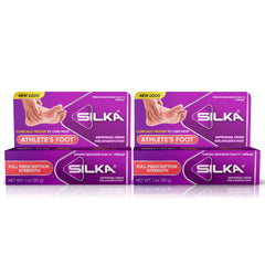 Silka antifungal cream tube close-up for quick foot relief
