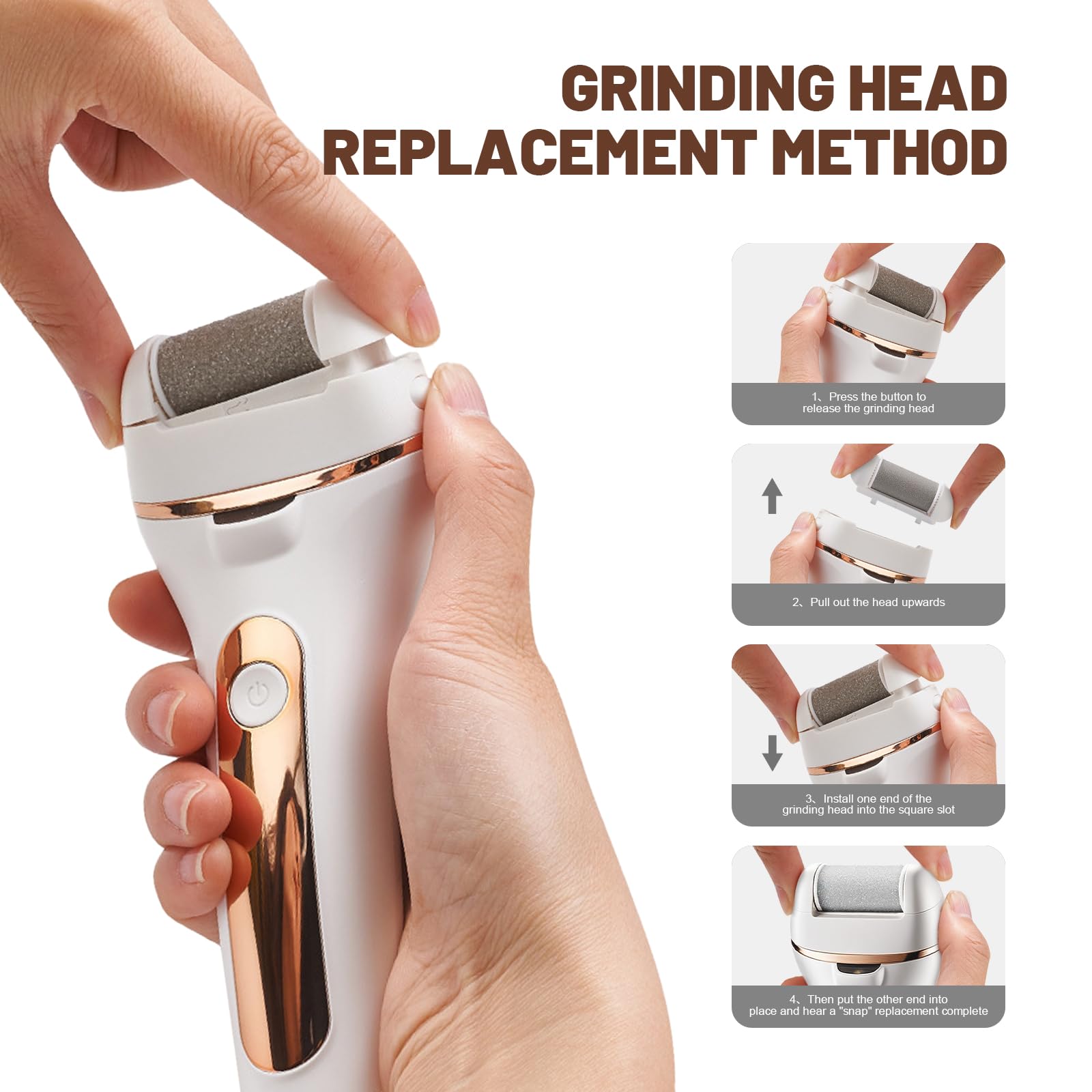 SilkGlow replacement roller heads kit for customized foot care